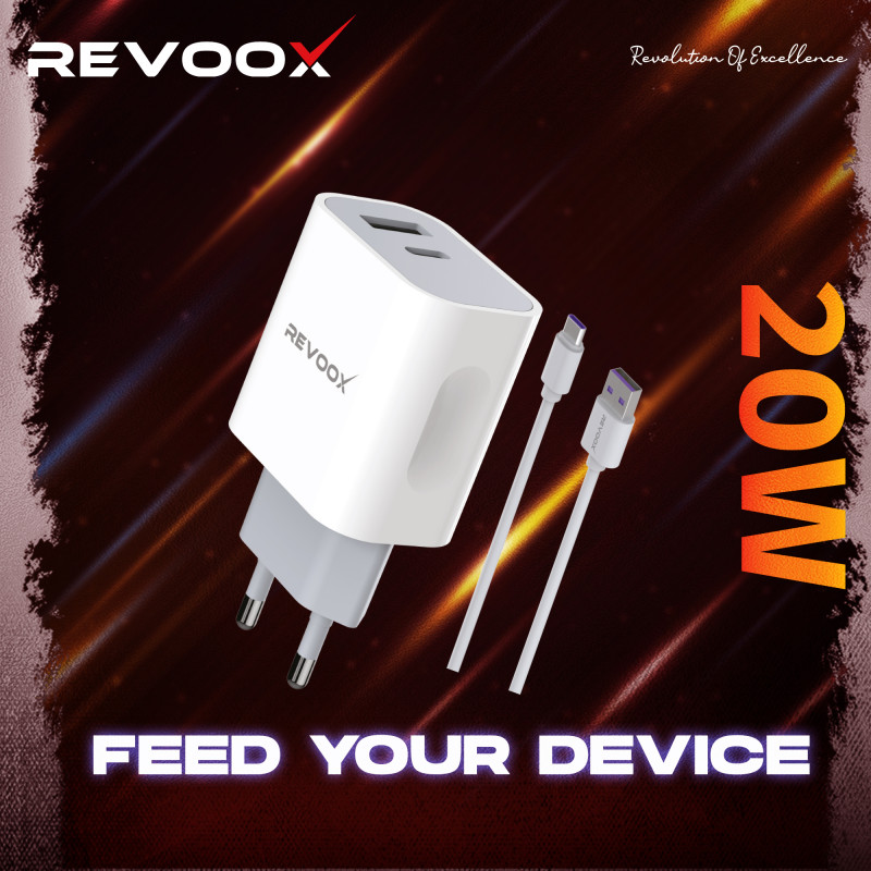 REVOOX Charger USB + PD port 20W with Cable Type-C RCH-Q03 – Image 2