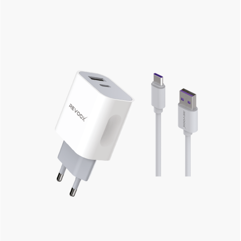 REVOOX Charger USB + PD port 20W with Cable Type-C RCH-Q03