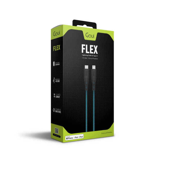 Goui Flex Câble USB C vers Lightning 1,5 mètre - Bleu clair – Image 2