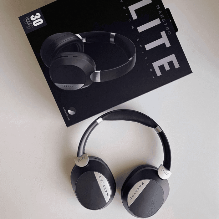 Maestro ELITE Bluetooth Headset Noir – Casque Bluetooth noir élégant, son puissant et confortable – Image 3
