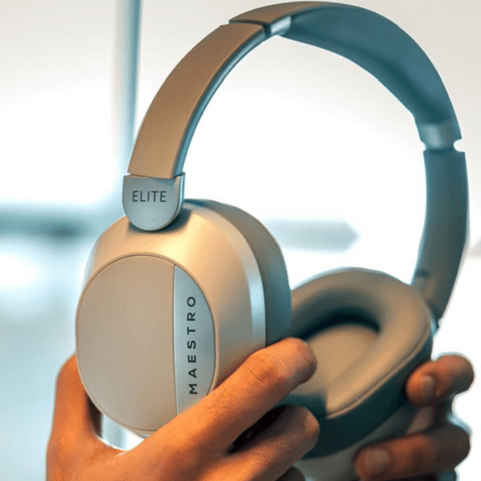 Casque Bluetooth Maestro ELITE Cream – Audio HD, Bluetooth 5.4, autonomie 30h, coussinets ultra-doux pour confort prolongé – Image 4