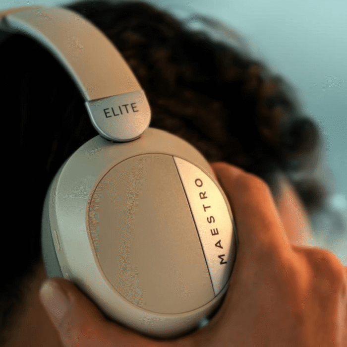 Casque Bluetooth Maestro ELITE Cream – Audio HD, Bluetooth 5.4, autonomie 30h, coussinets ultra-doux pour confort prolongé – Image 2
