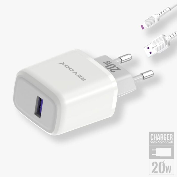REVOOX Charger USB port 20W with Cable Lightning RCH-AL02 – Image 2