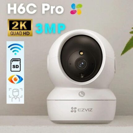 Caméra Ezviz de Surveillance Wi-Fi H6c Pro 2K – Vision panoramique
