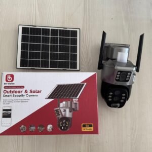 Caméra de surveillance extérieure solaire BH‑Vision PTZ 6K Ultra HD – Panneau solaire, double antenne, suivi automatique, détection humaine, alarme sonore & lumineuse