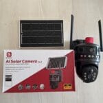 Caméra solaire extérieure BH‑Vision AI 2‑en‑1 6K Ultra HD – PTZ, détection humaine, alertes & gyrophare dissuasif