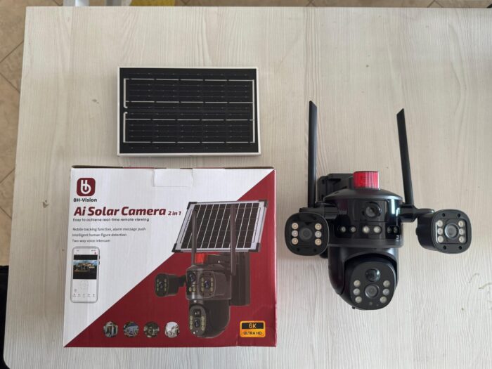 Caméra solaire extérieure BH‑Vision AI 2‑en‑1 6K Ultra HD – Multi‑capteurs “3 vidéos”, détection humaine & suivi intelligent – Image 2