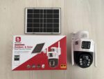 Caméra de surveillance extérieure solaire BH‑Vision YN 90 Blanc PTZ 6K Ultra HD – Suivi automatique, détection humaine et alarme sonore & lumineuse