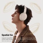 Soundpeats Space Casque Bluetooth Pro Beige – Hi‑Res Audio LDAC, double drivers 40+10 mm, ANC hybride -47 dB, 151h d’autonomie, Bluetooth 5.4 et triple connexion (BT/USB/AUX) – Image 2