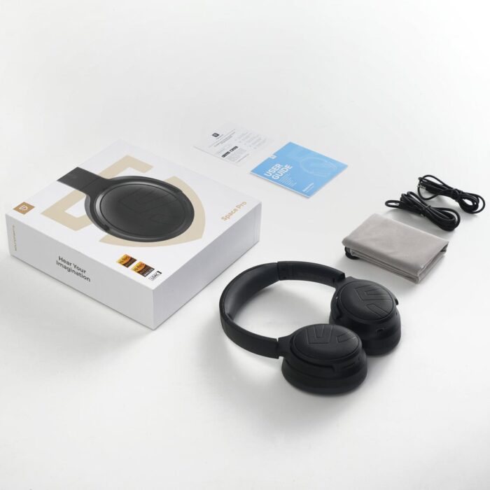 Soundpeats Space Casque Bluetooth  Pro Beige – Hi‑Res Audio LDAC, double drivers 40+10 mm, ANC hybride -47 dB, 151h d’autonomie, Bluetooth 5.4 et triple connexion (BT/USB/AUX) – Image 3
