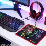 Pack Gaming REVOOX GEEKVOX RP-KWC01 – Clavier 105 touches RGB Rainbow, Souris 3600 DPI et Casque RGB – Image 3