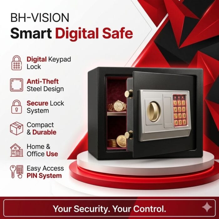 Coffre-fort numérique intelligent BH-Vision | Coffre de sécurité électronique antivol – Image 2