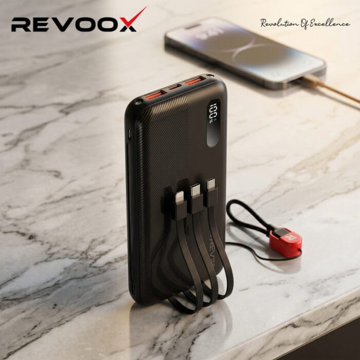 Power Bank Revoox RevoSpark 10000mAh Câbles Intégrés – RPB-P102 – Image 6